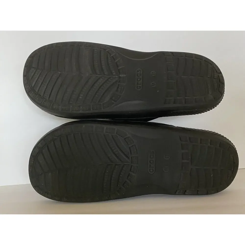 EUC Mens Crocs Size 11M Rubber Double Strap Logo
